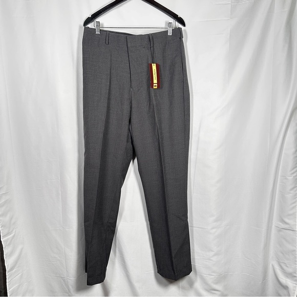 Louis Martin Wool Blend Expandable Waist Pleated Dress Pants Quiet Luxury Office - Picture 4 of 11